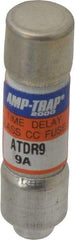 Ferraz Shawmut - 300 VDC, 600 VAC, 9 Amp, Time Delay General Purpose Fuse - Clip Mount, 1-1/2" OAL, 100 at DC, 200 at AC kA Rating, 13/32" Diam - USA Tool & Supply