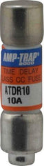 Ferraz Shawmut - 300 VDC, 600 VAC, 10 Amp, Time Delay General Purpose Fuse - Clip Mount, 1-1/2" OAL, 100 at DC, 200 at AC kA Rating, 13/32" Diam - USA Tool & Supply