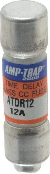 Ferraz Shawmut - 300 VDC, 600 VAC, 12 Amp, Time Delay General Purpose Fuse - Clip Mount, 1-1/2" OAL, 100 at DC, 200 at AC kA Rating, 13/32" Diam - USA Tool & Supply