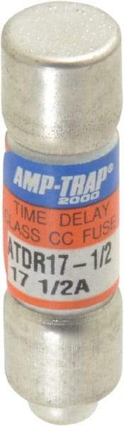 Ferraz Shawmut - 300 VDC, 600 VAC, 17.5 Amp, Time Delay General Purpose Fuse - Clip Mount, 1-1/2" OAL, 100 at DC, 200 at AC kA Rating, 13/32" Diam - USA Tool & Supply