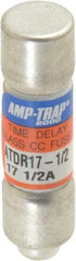 Ferraz Shawmut - 300 VDC, 600 VAC, 17.5 Amp, Time Delay General Purpose Fuse - Clip Mount, 1-1/2" OAL, 100 at DC, 200 at AC kA Rating, 13/32" Diam - USA Tool & Supply