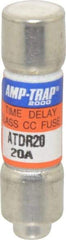 Ferraz Shawmut - 300 VDC, 600 VAC, 20 Amp, Time Delay General Purpose Fuse - Clip Mount, 1-1/2" OAL, 100 at DC, 200 at AC kA Rating, 13/32" Diam - USA Tool & Supply