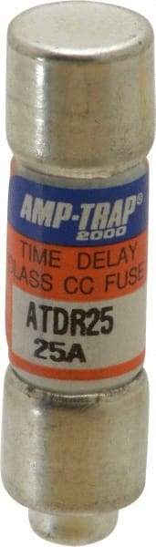 Ferraz Shawmut - 300 VDC, 600 VAC, 25 Amp, Time Delay General Purpose Fuse - Clip Mount, 1-1/2" OAL, 100 at DC, 200 at AC kA Rating, 13/32" Diam - USA Tool & Supply