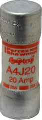 Ferraz Shawmut - 300 VDC, 600 VAC, 20 Amp, Fast-Acting General Purpose Fuse - Clip Mount, 2-1/4" OAL, 100 at DC, 200 at AC kA Rating, 13/16" Diam - USA Tool & Supply