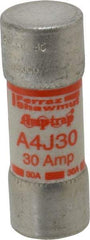 Ferraz Shawmut - 300 VDC, 600 VAC, 30 Amp, Fast-Acting General Purpose Fuse - Clip Mount, 2-1/4" OAL, 100 at DC, 200 at AC kA Rating, 13/16" Diam - USA Tool & Supply