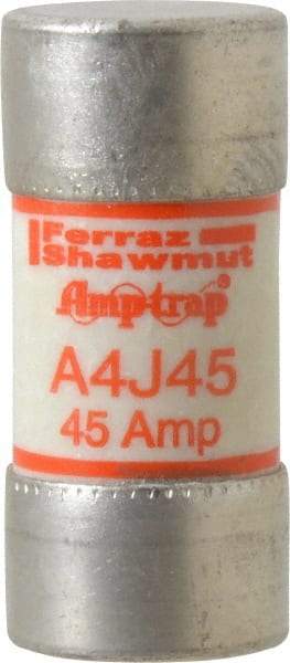 Ferraz Shawmut - 300 VDC, 600 VAC, 45 Amp, Fast-Acting General Purpose Fuse - Clip Mount, 2-3/8" OAL, 100 at DC, 200 at AC kA Rating, 1-1/16" Diam - USA Tool & Supply