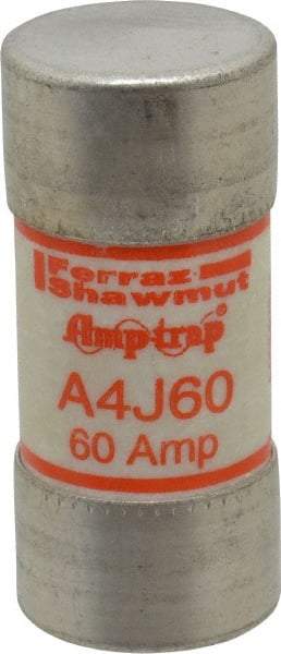 Ferraz Shawmut - 300 VDC, 600 VAC, 60 Amp, Fast-Acting General Purpose Fuse - Clip Mount, 2-3/8" OAL, 100 at DC, 200 at AC kA Rating, 1-1/16" Diam - USA Tool & Supply