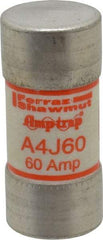 Ferraz Shawmut - 300 VDC, 600 VAC, 60 Amp, Fast-Acting General Purpose Fuse - Clip Mount, 2-3/8" OAL, 100 at DC, 200 at AC kA Rating, 1-1/16" Diam - USA Tool & Supply
