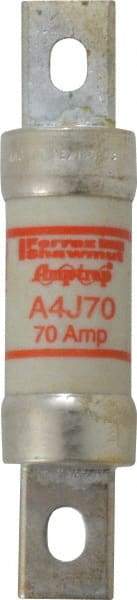 Ferraz Shawmut - 300 VDC, 600 VAC, 70 Amp, Fast-Acting General Purpose Fuse - Clip Mount, 4-5/8" OAL, 100 at DC, 200 at AC kA Rating, 1-1/8" Diam - USA Tool & Supply