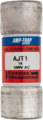 Ferraz Shawmut - 500 VDC, 600 VAC, 1 Amp, Time Delay General Purpose Fuse - Clip Mount, 2-1/4" OAL, 100 at DC, 200 at AC, 300 (Self-Certified) kA Rating, 13/16" Diam - USA Tool & Supply