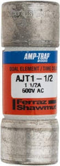 Ferraz Shawmut - 500 VDC, 600 VAC, 1.5 Amp, Time Delay General Purpose Fuse - Clip Mount, 2-1/4" OAL, 100 at DC, 200 at AC, 300 (Self-Certified) kA Rating, 13/16" Diam - USA Tool & Supply