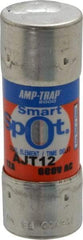 Ferraz Shawmut - 500 VDC, 600 VAC, 12 Amp, Time Delay General Purpose Fuse - Clip Mount, 2-1/4" OAL, 100 at DC, 200 at AC, 300 (Self-Certified) kA Rating, 13/16" Diam - USA Tool & Supply