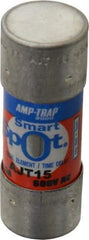 Ferraz Shawmut - 500 VDC, 600 VAC, 15 Amp, Time Delay General Purpose Fuse - Clip Mount, 2-1/4" OAL, 100 at DC, 200 at AC, 300 (Self-Certified) kA Rating, 13/16" Diam - USA Tool & Supply