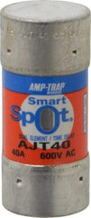 Ferraz Shawmut - 500 VDC, 600 VAC, 40 Amp, Time Delay General Purpose Fuse - Clip Mount, 2-3/8" OAL, 100 at DC, 200 at AC, 300 (Self-Certified) kA Rating, 1-1/16" Diam - USA Tool & Supply