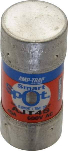 Ferraz Shawmut - 500 VDC, 600 VAC, 45 Amp, Time Delay General Purpose Fuse - Clip Mount, 2-3/8" OAL, 100 at DC, 200 at AC, 300 (Self-Certified) kA Rating, 1-1/16" Diam - USA Tool & Supply