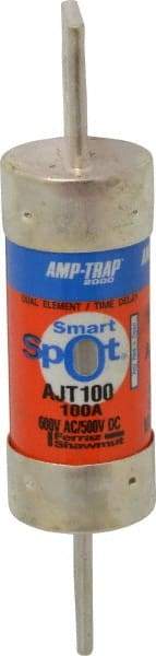Ferraz Shawmut - 500 VDC, 600 VAC, 100 Amp, Time Delay General Purpose Fuse - Clip Mount, 4-5/8" OAL, 100 at DC, 200 at AC, 300 (Self-Certified) kA Rating, 1-1/16" Diam - USA Tool & Supply