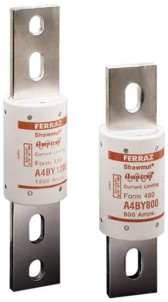 Ferraz Shawmut - 300 VDC, 600 VAC, 1000 Amp, Time Delay General Purpose Fuse - Bolt-on Mount, 10-3/4" OAL, 100 at DC, 200 at AC kA Rating, 2-1/2" Diam - USA Tool & Supply