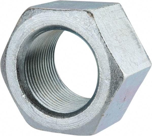 Value Collection - 1-1/2 - 12 UNF Steel Right Hand Hex Nut - 2-1/4" Across Flats, 1-9/32" High, Zinc Clear Finish - USA Tool & Supply