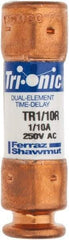 Ferraz Shawmut - 250 VAC/VDC, 0.1 Amp, Time Delay General Purpose Fuse - Clip Mount, 50.8mm OAL, 20 at DC, 200 at AC kA Rating, 9/16" Diam - USA Tool & Supply