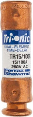 Ferraz Shawmut - 250 VAC/VDC, 0.15 Amp, Time Delay General Purpose Fuse - Clip Mount, 50.8mm OAL, 20 at DC, 200 at AC kA Rating, 9/16" Diam - USA Tool & Supply