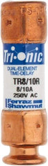 Ferraz Shawmut - 250 VAC/VDC, 0.8 Amp, Time Delay General Purpose Fuse - Clip Mount, 50.8mm OAL, 20 at DC, 200 at AC kA Rating, 9/16" Diam - USA Tool & Supply