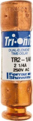 Ferraz Shawmut - 250 VAC/VDC, 2.25 Amp, Time Delay General Purpose Fuse - Clip Mount, 50.8mm OAL, 20 at DC, 200 at AC kA Rating, 9/16" Diam - USA Tool & Supply