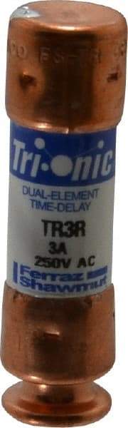 Ferraz Shawmut - 160 VDC, 250 VAC, 3 Amp, Time Delay General Purpose Fuse - Clip Mount, 50.8mm OAL, 20 at DC, 200 at AC kA Rating, 9/16" Diam - USA Tool & Supply