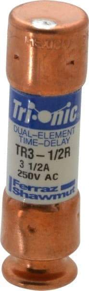 Ferraz Shawmut - 160 VDC, 250 VAC, 3.5 Amp, Time Delay General Purpose Fuse - Clip Mount, 50.8mm OAL, 20 at DC, 200 at AC kA Rating, 9/16" Diam - USA Tool & Supply