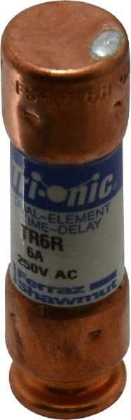 Ferraz Shawmut - 160 VDC, 250 VAC, 6 Amp, Time Delay General Purpose Fuse - Clip Mount, 50.8mm OAL, 20 at DC, 200 at AC kA Rating, 9/16" Diam - USA Tool & Supply
