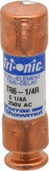 Ferraz Shawmut - 160 VDC, 250 VAC, 6.25 Amp, Time Delay General Purpose Fuse - Clip Mount, 50.8mm OAL, 20 at DC, 200 at AC kA Rating, 9/16" Diam - USA Tool & Supply