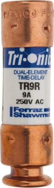 Ferraz Shawmut - 160 VDC, 250 VAC, 9 Amp, Time Delay General Purpose Fuse - Clip Mount, 50.8mm OAL, 20 at DC, 200 at AC kA Rating, 9/16" Diam - USA Tool & Supply