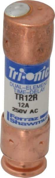Ferraz Shawmut - 160 VDC, 250 VAC, 12 Amp, Time Delay General Purpose Fuse - Clip Mount, 50.8mm OAL, 20 at DC, 200 at AC kA Rating, 9/16" Diam - USA Tool & Supply