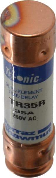 Ferraz Shawmut - 250 VAC/VDC, 35 Amp, Time Delay General Purpose Fuse - Clip Mount, 76.2mm OAL, 20 at DC, 200 at AC kA Rating, 13/16" Diam - USA Tool & Supply