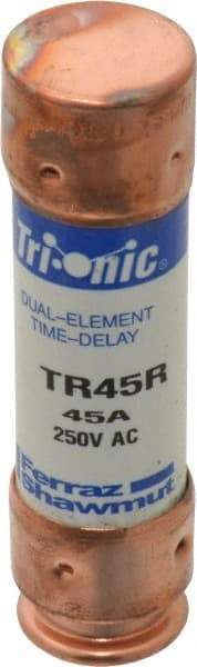 Ferraz Shawmut - 250 VAC/VDC, 45 Amp, Time Delay General Purpose Fuse - Clip Mount, 76.2mm OAL, 20 at DC, 200 at AC kA Rating, 13/16" Diam - USA Tool & Supply