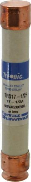 Ferraz Shawmut - 300 VDC, 600 VAC, 17.5 Amp, Time Delay General Purpose Fuse - Clip Mount, 127mm OAL, 20 at DC, 200 at AC kA Rating, 13/16" Diam - USA Tool & Supply
