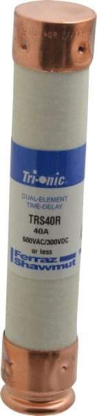 Ferraz Shawmut - 300 VDC, 600 VAC, 40 Amp, Time Delay General Purpose Fuse - Clip Mount, 5-1/2" OAL, 20 at DC, 200 at AC kA Rating, 1-1/16" Diam - USA Tool & Supply