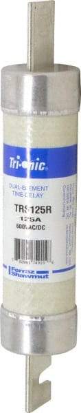 Ferraz Shawmut - 600 VAC/VDC, 125 Amp, Time Delay General Purpose Fuse - Clip Mount, 9-5/8" OAL, 100 at DC, 200 at AC kA Rating, 1-13/16" Diam - USA Tool & Supply