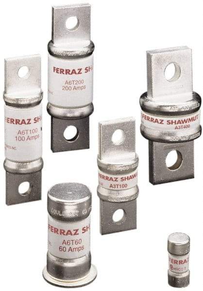 Ferraz Shawmut - 300 VDC & 600 VAC, 500 Amp, Fast-Acting General Purpose Fuse - Bolt-on Mount, 101.2mm OAL, 100 at DC, 200 at AC kA Rating, 2-1/16" Diam - USA Tool & Supply