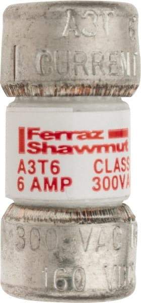 Ferraz Shawmut - 160 VDC, 300 VAC, 6 Amp, Fast-Acting General Purpose Fuse - Clip Mount, 7/8" OAL, 200 at AC, 50 at DC kA Rating, 13/32" Diam - USA Tool & Supply