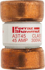 Ferraz Shawmut - 160 VDC, 300 VAC, 45 Amp, Fast-Acting General Purpose Fuse - Clip Mount, 7/8" OAL, 200 at AC, 50 at DC kA Rating, 9/16" Diam - USA Tool & Supply