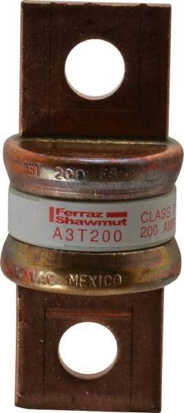 Ferraz Shawmut - 160 VDC, 300 VAC, 200 Amp, Fast-Acting General Purpose Fuse - Bolt-on Mount, 2-7/16" OAL, 200 at AC, 50 at DC kA Rating, 1-1/16" Diam - USA Tool & Supply