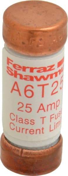 Ferraz Shawmut - 300 VDC, 600 VAC, 25 Amp, Fast-Acting General Purpose Fuse - Clip Mount, 1-1/2" OAL, 100 at DC, 200 at AC kA Rating, 9/16" Diam - USA Tool & Supply