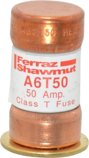 Ferraz Shawmut - 300 VDC, 600 VAC, 50 Amp, Fast-Acting General Purpose Fuse - Clip Mount, 1-9/16" OAL, 100 at DC, 200 at AC kA Rating, 13/16" Diam - USA Tool & Supply