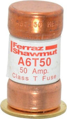 Ferraz Shawmut - 300 VDC, 600 VAC, 50 Amp, Fast-Acting General Purpose Fuse - Clip Mount, 1-9/16" OAL, 100 at DC, 200 at AC kA Rating, 13/16" Diam - USA Tool & Supply