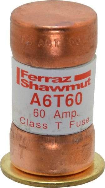 Ferraz Shawmut - 300 VDC, 600 VAC, 60 Amp, Fast-Acting General Purpose Fuse - Clip Mount, 1-9/16" OAL, 100 at DC, 200 at AC kA Rating, 13/16" Diam - USA Tool & Supply