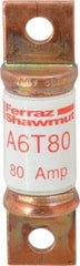 Ferraz Shawmut - 300 VDC & 600 VAC, 80 Amp, Fast-Acting General Purpose Fuse - Bolt-on Mount, 75mm OAL, 100 at DC, 200 at AC kA Rating, 13/16" Diam - USA Tool & Supply