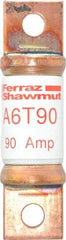 Ferraz Shawmut - 300 VDC & 600 VAC, 90 Amp, Fast-Acting General Purpose Fuse - Bolt-on Mount, 75mm OAL, 100 at DC, 200 at AC kA Rating, 13/16" Diam - USA Tool & Supply