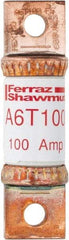 Ferraz Shawmut - 300 VDC & 600 VAC, 100 Amp, Fast-Acting General Purpose Fuse - Bolt-on Mount, 75mm OAL, 100 at DC, 200 at AC kA Rating, 13/16" Diam - USA Tool & Supply