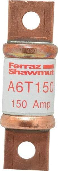 Ferraz Shawmut - 300 VDC, 600 VAC, 150 Amp, Fast-Acting General Purpose Fuse - Bolt-on Mount, 3-1/4" OAL, 100 at DC, 200 at AC kA Rating, 1-1/16" Diam - USA Tool & Supply