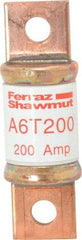 Ferraz Shawmut - 300 VDC, 600 VAC, 200 Amp, Fast-Acting General Purpose Fuse - Bolt-on Mount, 3-1/4" OAL, 100 at DC, 200 at AC kA Rating, 1-1/16" Diam - USA Tool & Supply